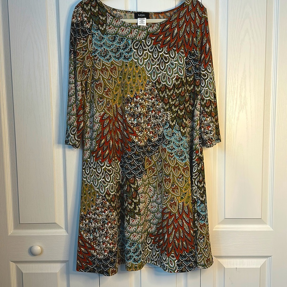 MSK Paisley Dress Size Large. Like New.